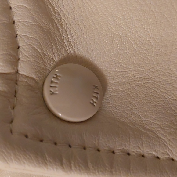 NBA Kith and Knicks White SHEEPSKIN Leather Varsity Coaches Jacket RARE - Picture 6 of 17